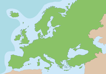 Physical map of Europe Vector Illustration