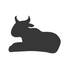 Animal concept represented by Cow icon. Isolated and flat illustration