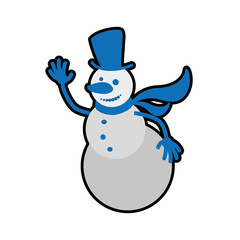 Merry Christmas concept represented by snowman icon. Isolated and flat illustration