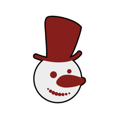 Merry Christmas concept represented by snowman icon. Isolated and flat illustration