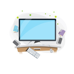 Fototapeta premium blank computer screen to replace your text. cartoon style - vector illustration