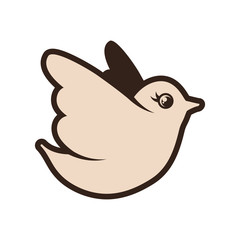 Bird concept represented by dove icon. Isolated and flat illustration