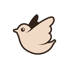 Bird concept represented by dove icon. Isolated and flat illustration