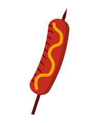 delicious sausage isolated icon design