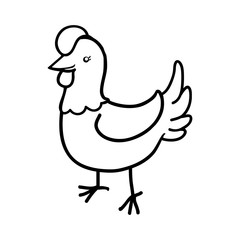 Animal concept represented by chicken icon. Isolated and flat illustration