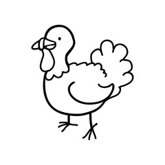Animal concept represented by turkey icon. Isolated and flat illustration