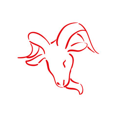 Wild animal concept represented by Goat icon. Isolated and sketch illustration