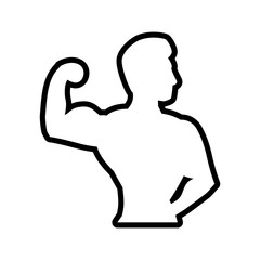 Healthy lifestyle and bodybuilder concept represented by Muscle man icon. Isolated and flat illustration