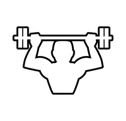 Healthy lifestyle and bodybuilder concept represented by Muscle man icon. Isolated and flat illustration