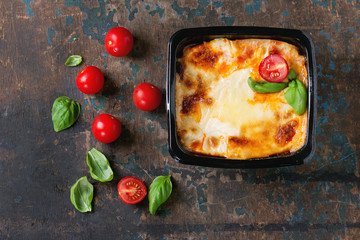 Lasagna in plastic box