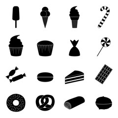 Set of sweets icons, vector illustration