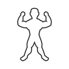 Healthy lifestyle and bodybuilder concept represented by Muscle man icon. Isolated and flat illustration