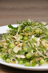 Cabbage salad with peas
