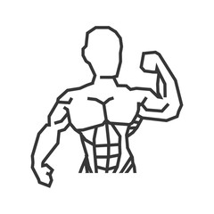 Healthy lifestyle and bodybuilder concept represented by Muscle man icon. Isolated and flat illustration
