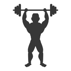 Naklejka na ściany i meble Healthy lifestyle and bodybuilder concept represented by Muscle man icon. Isolated and flat illustration