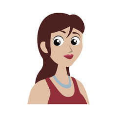 Avatar female concept represented by Woman head icon. Isolated and flat illustration
