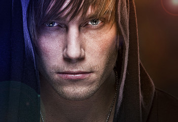 Portrait of brutal man