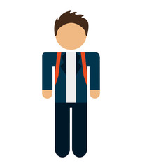 student boy avatar isolated icon design