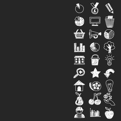 Business finance marketing internet shopping doodle icons