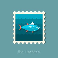 Tuna stamp. Fishing. Vacation