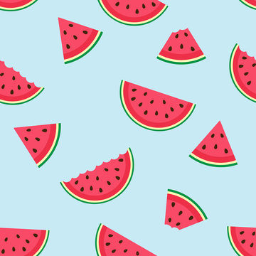 Cute seamless pattern with watermelon