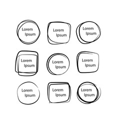 Vector set of Hand Drawn Scribble Circles