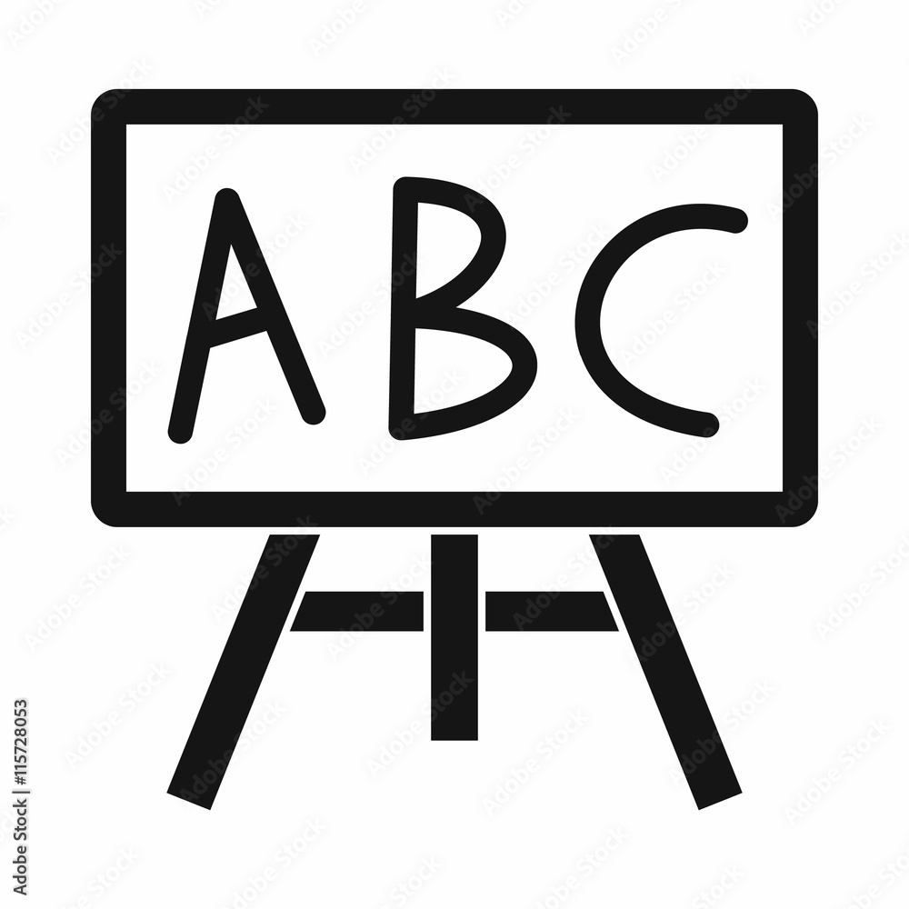 Aufkleber chalkboard with the leters abc icon in simple style isolated vector illustration