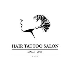 Logo for hair tattoo salon Vector Illustration