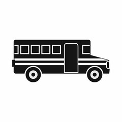 School bus icon in simple style isolated vector illustration