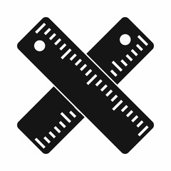 Fototapeta premium Two crossed rulers icon in simple style isolated vector illustration