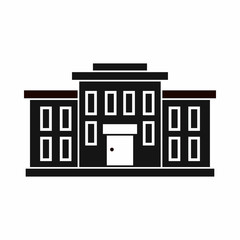 School building icon in simple style isolated vector illustration