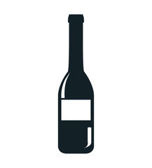 Delicious wine theme design, black and white isolated flat icon vector illustration.