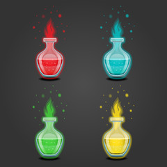 Set bottles with different potions-8