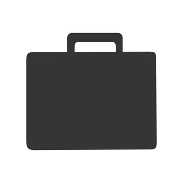 Business briefcase in black and white colors isolated flat icon, vector illustration.