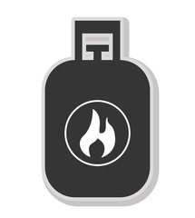 Gas pipe in black and white colors isolated flat icon, vector illustration.