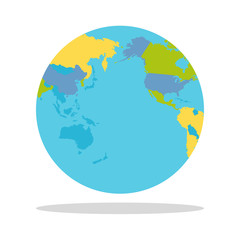 Planet Earth with Countries Vector Illustration.