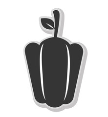 Pepper in black and white colors isolated flat icon, vector illustration.