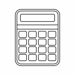 Calculator icon in outline style isolated vector illustration