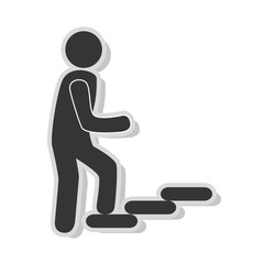 Person  pictogram icon in black and white colors, vector illustration graphic.