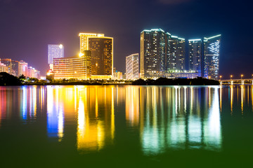 Fototapeta na wymiar Macau skyline at night