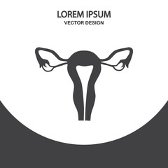 Fototapeta premium Female uterus icon on the background