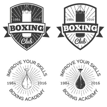 Boxing club/school logo badges and labels