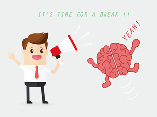 businessman tell brain it's time for a break