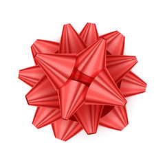 Gift bow realistic vector illustration.