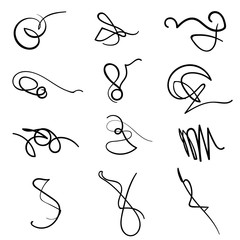 Set of Hand Drawn random pen Scribble Shapes, vector design elements