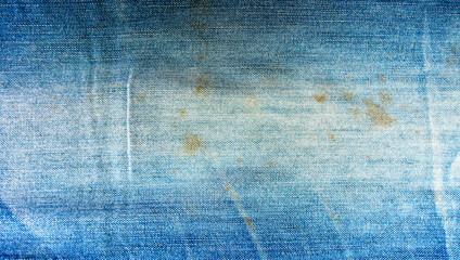 Striped jeans with stain.