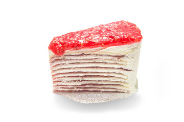 Strawberry cake isolated on white background