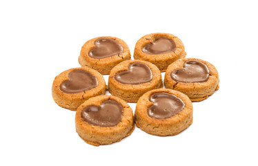 cookies with chocolate hearts