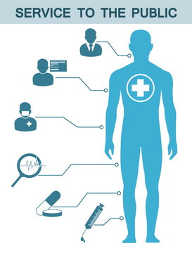 medical icons and data and symbols