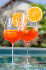 Light drink. Wine-based cocktail. Spritz